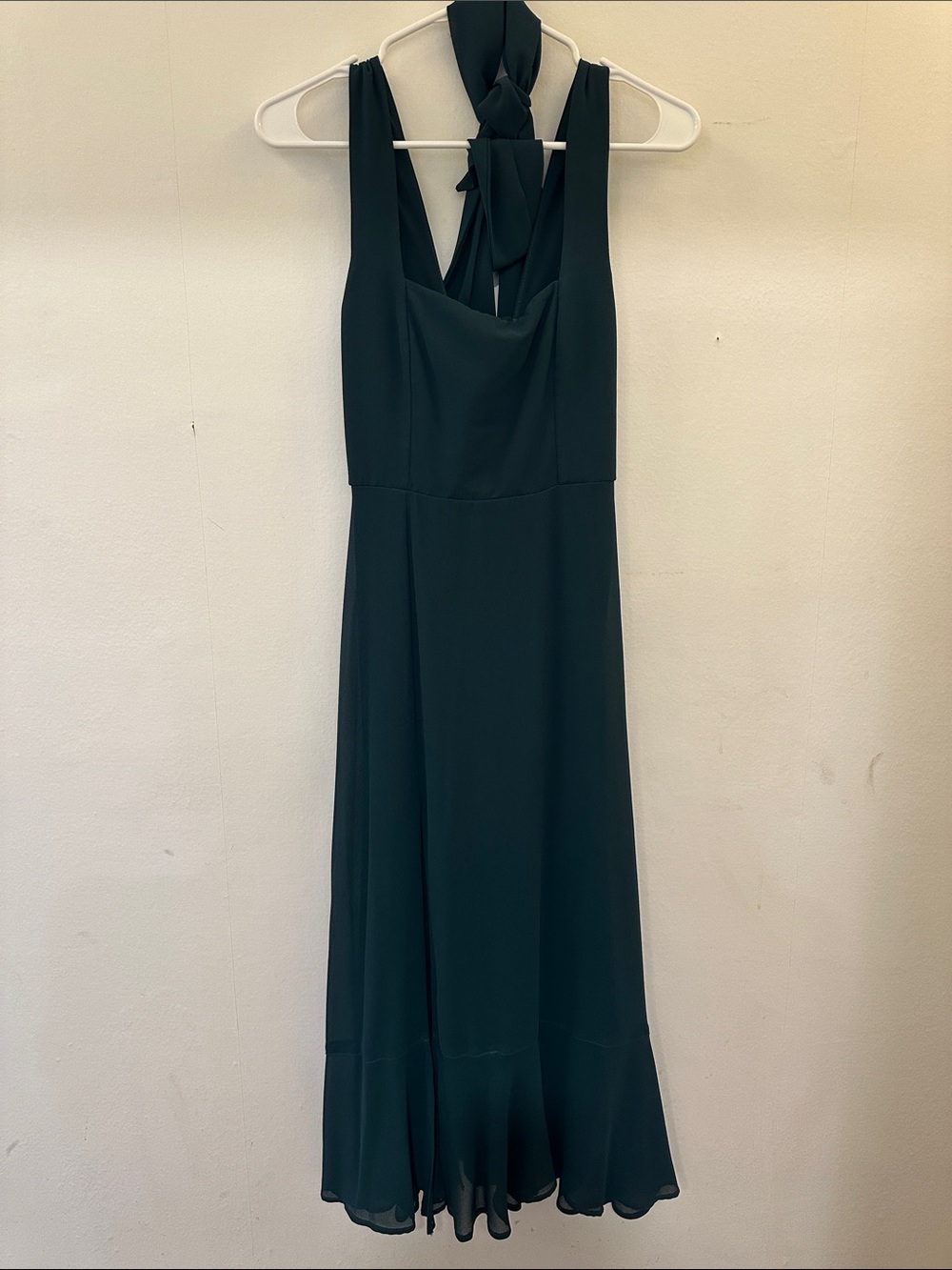 Show me your mumu Elegant emerald chiffon Maxi Dress